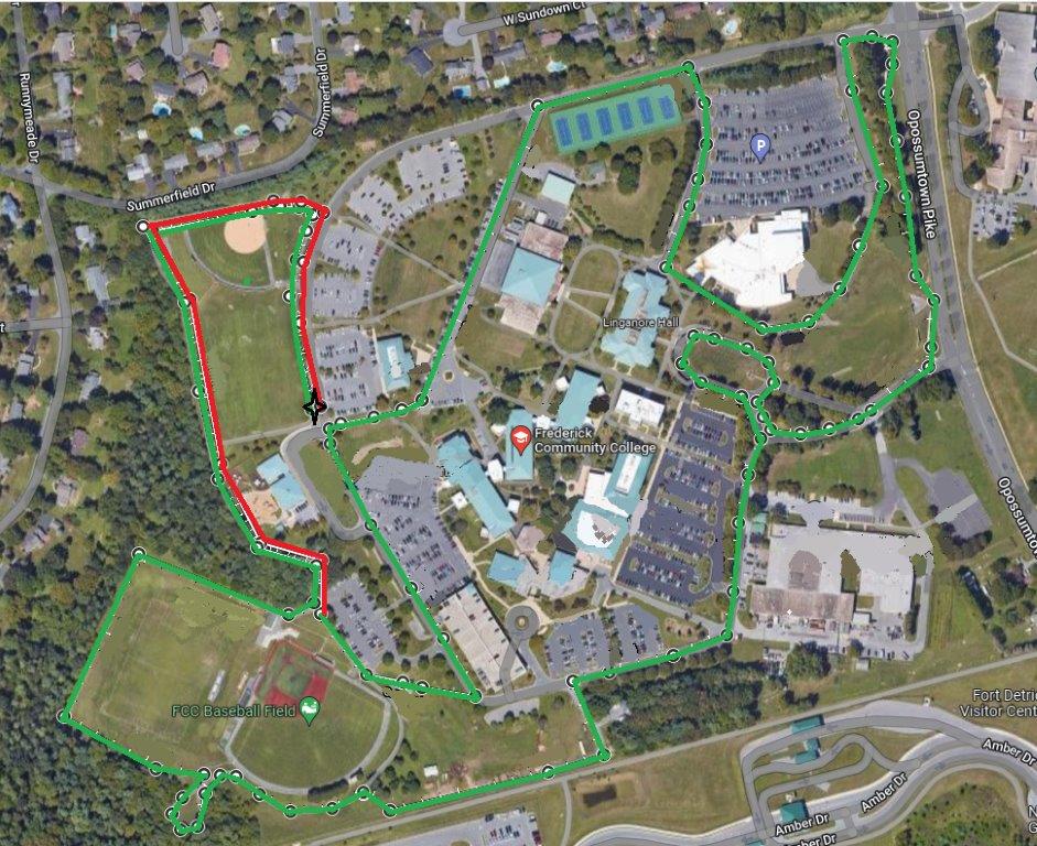 race map for the Run to the Rescue 5k